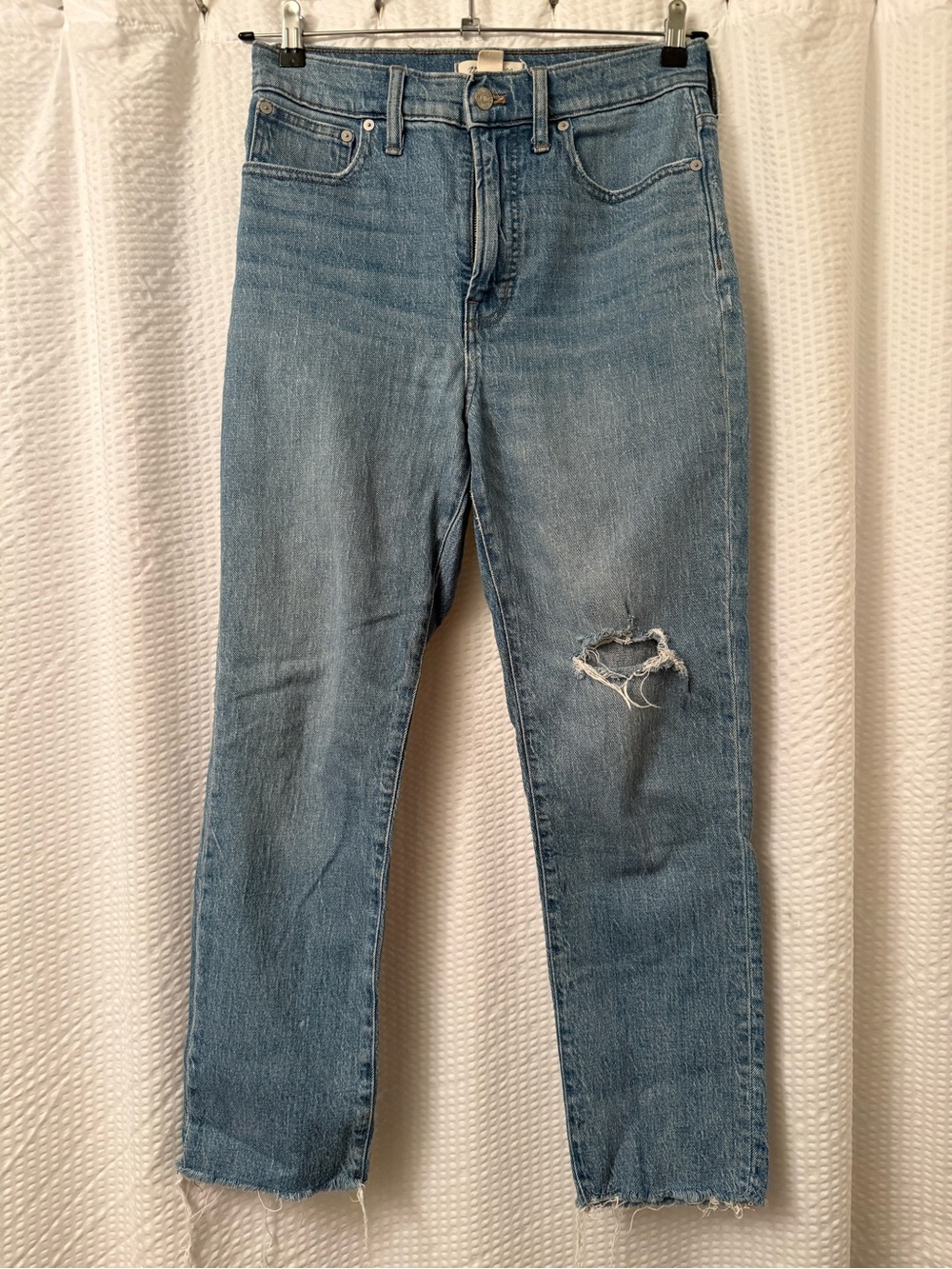 Madewell The Perfect Vintage Jean Sz 28 Medium Light wash Distressed Straight